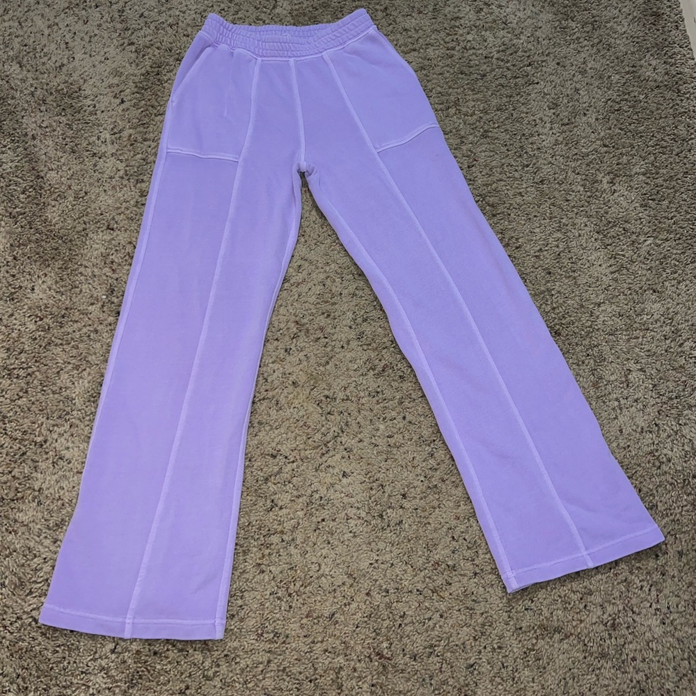 Purple wide legged sweatpants